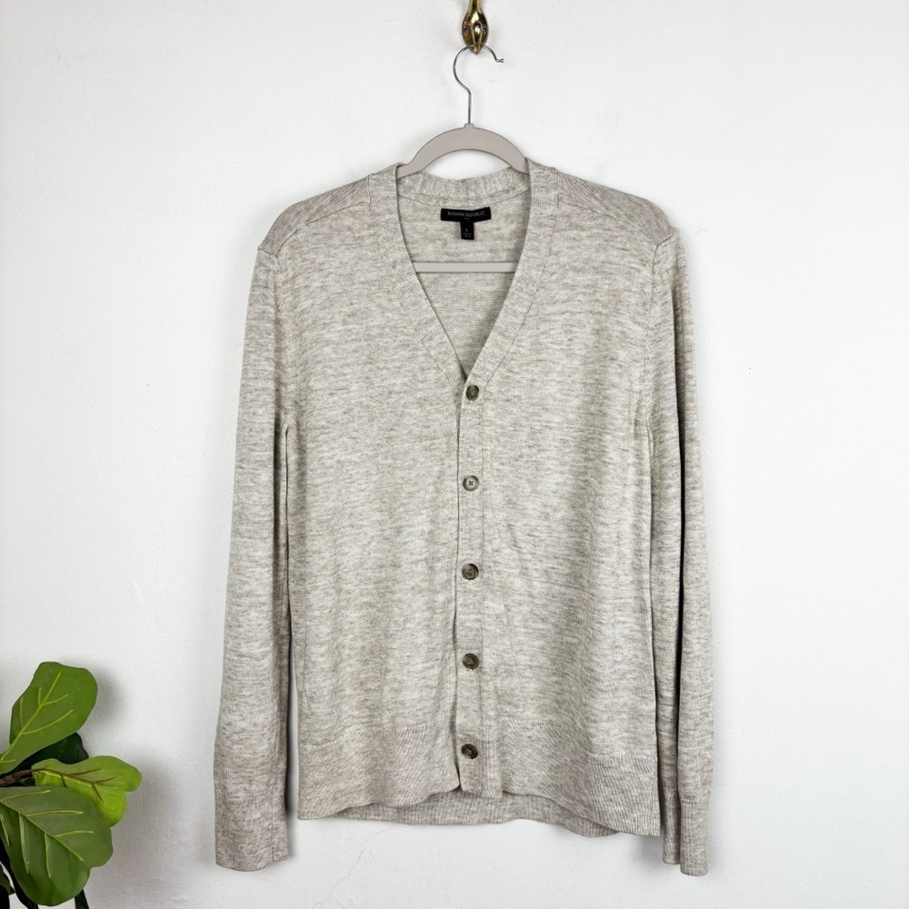 Banana Republic Men’s Button Up Tan Cardigan Sz L